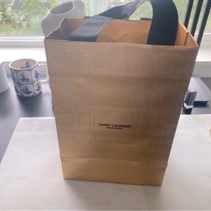 Saint Laurent gold shopping bag